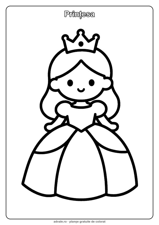 Planșă de colorat: Prințesa